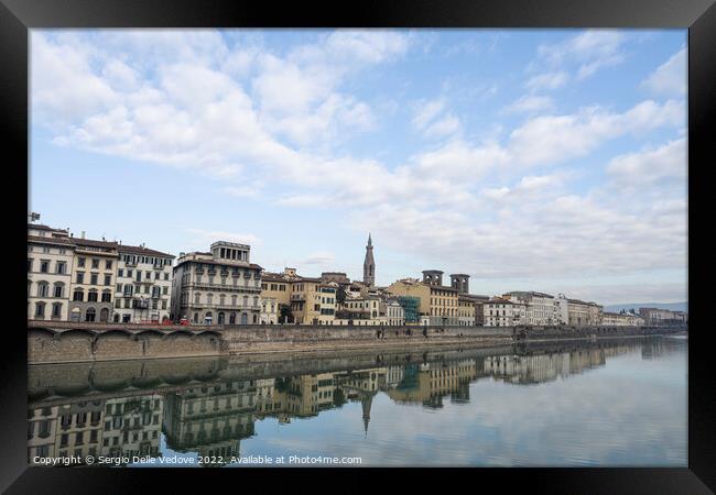 the Arno river in Florence, Italy Framed Print by Sergio Delle Vedove