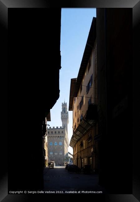 Palazzo Vecchio medieval building in Florence, Italy Framed Print by Sergio Delle Vedove