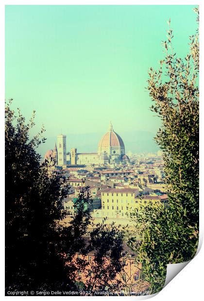 Panoramic view of Florence, Ital,y Print by Sergio Delle Vedove