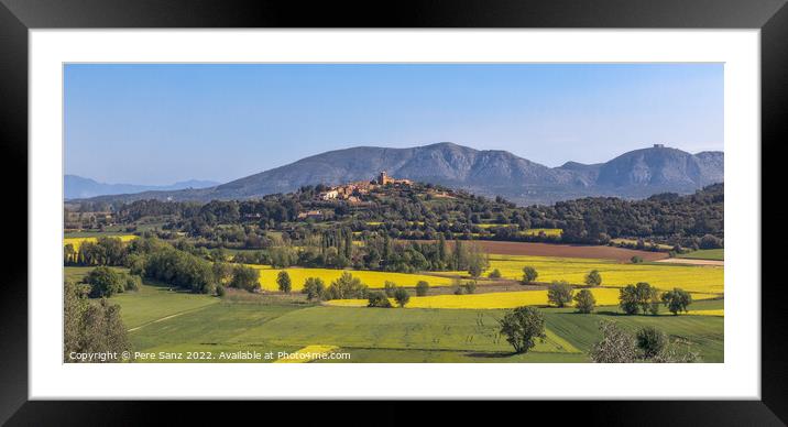 Panoramic Landscape View over the Village of Llabia Framed Mounted Print by Pere Sanz