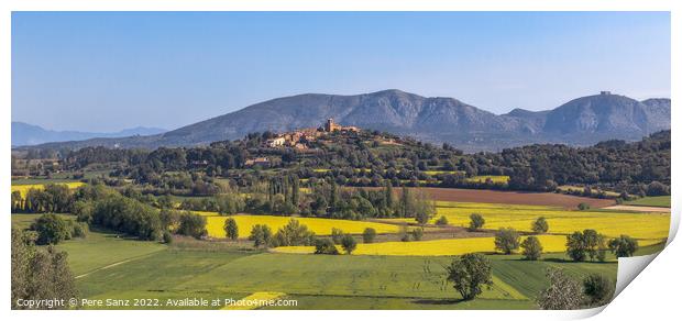 Panoramic Landscape View over the Village of Llabia Print by Pere Sanz