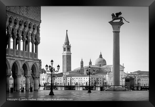 San Giorgio Maggiore from St Mark's Square, Venice Framed Print by Justin Foulkes