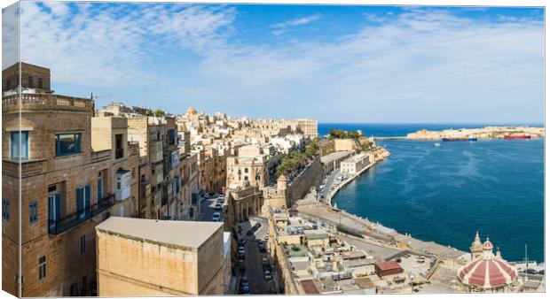 Valletta waterfront panorama Canvas Print by Jason Wells