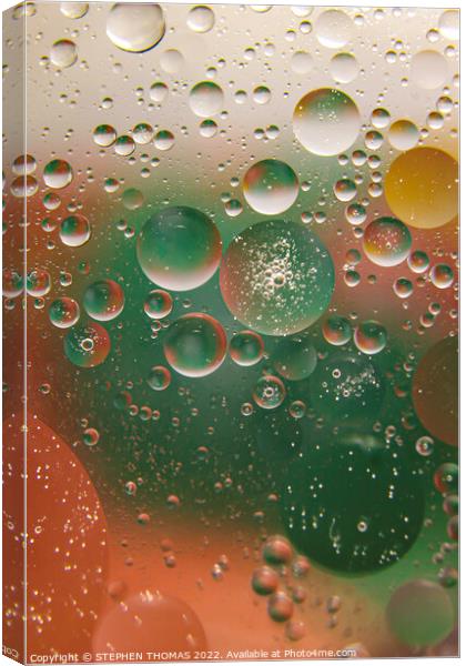 Bubbles in Bubbles in Bubbles... - Water and Oil Abstract Canvas Print by STEPHEN THOMAS