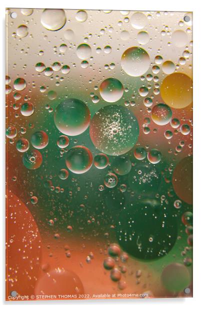 Bubbles in Bubbles in Bubbles... - Water and Oil Abstract Acrylic by STEPHEN THOMAS