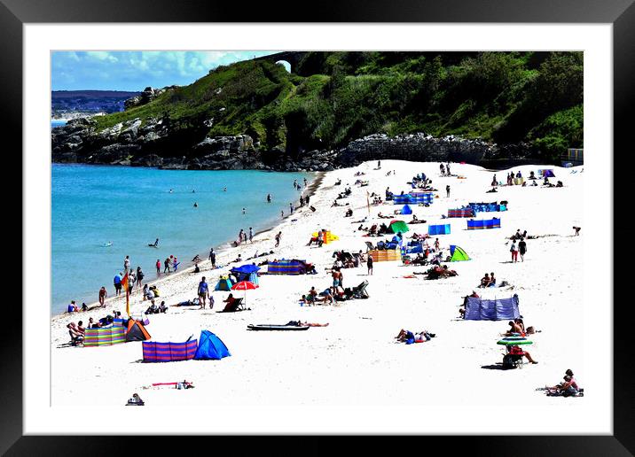 Porthminster beach, St. Ives, Cornwall, UK. Framed Mounted Print by john hill