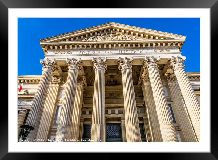 Palais de Justice Courthouse Columns Nimes Gard France Framed Mounted Print by William Perry
