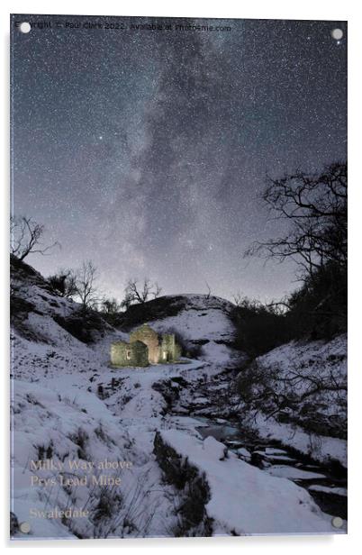 Milky Way above Prys Lead Mine - Swaledale Acrylic by Paul Clark