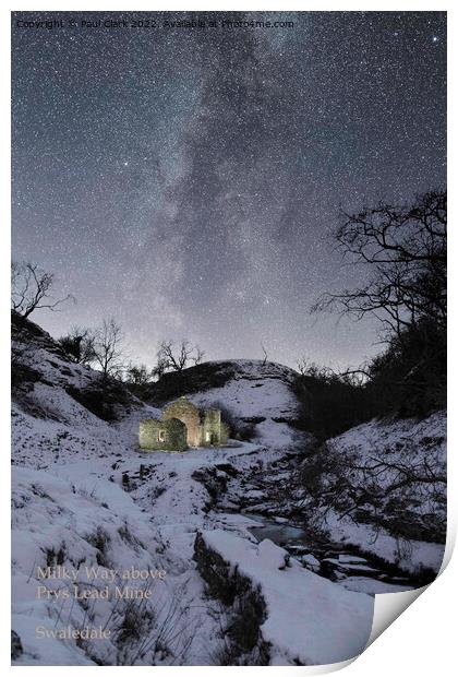 Milky Way above Prys Lead Mine - Swaledale Print by Paul Clark