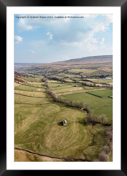 Between Angram and Thwaite vertical pan Framed Mounted Print by Graham Moore