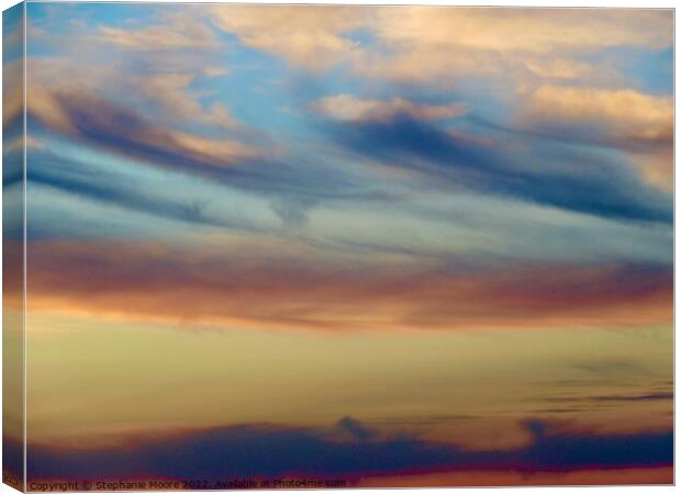 Blue and yellow sunset Canvas Print by Stephanie Moore