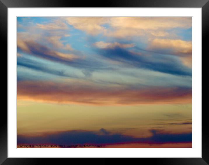 Blue and yellow sunset Framed Mounted Print by Stephanie Moore