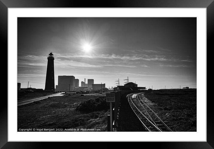 Dungeness Lighthouse and Station Framed Mounted Print by Nigel Bangert