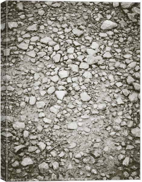Vertical shot of the ground with tiny rocks Canvas Print by Ingo Menhard