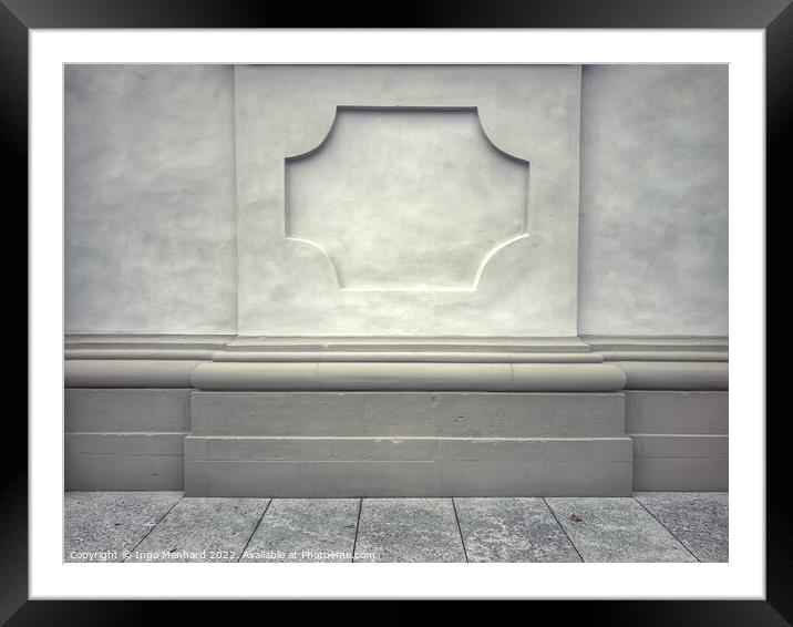Polished gray concrete wall used as a background Framed Mounted Print by Ingo Menhard