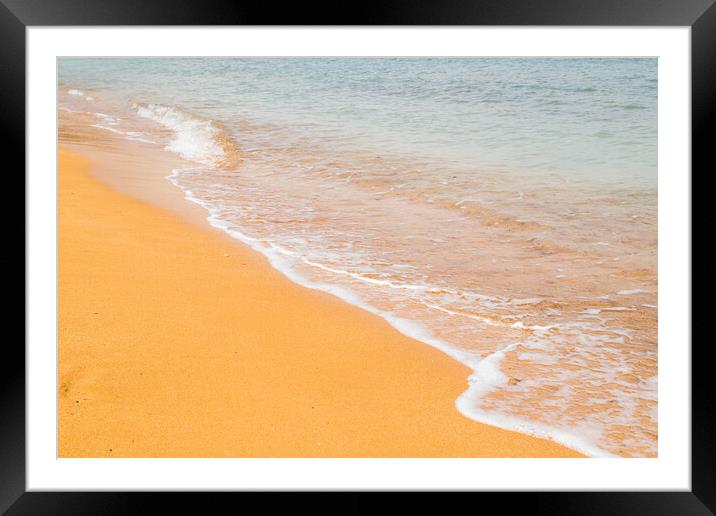 Waves lap up on Ramla Beach Framed Mounted Print by Jason Wells