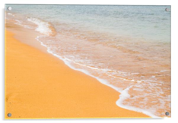 Waves lap up on Ramla Beach Acrylic by Jason Wells