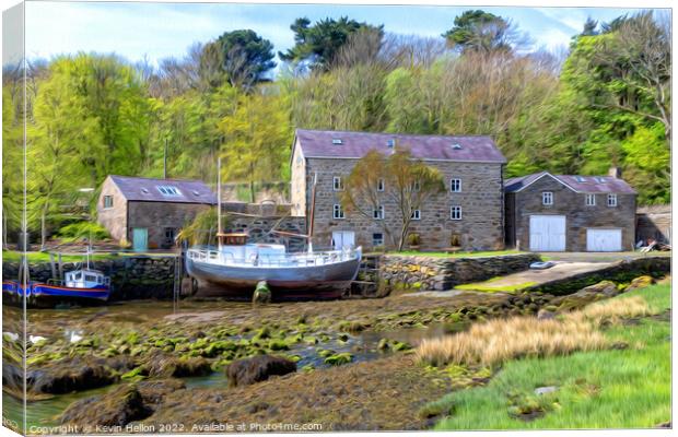 Old mill by a creek in Anglesey, Wales, United Kin Canvas Print by Kevin Hellon
