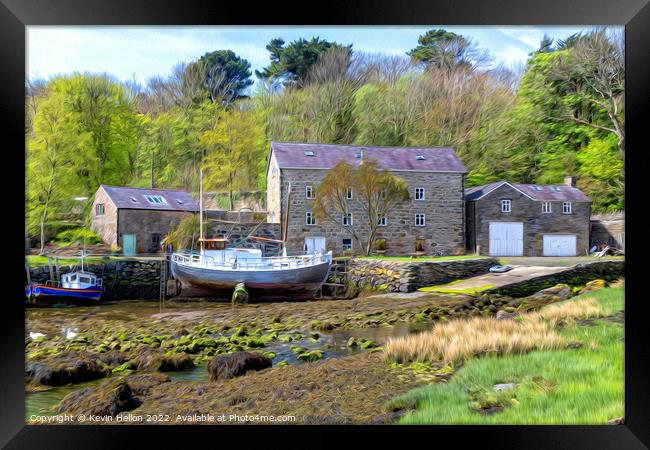 Old mill by a creek in Anglesey, Wales, United Kin Framed Print by Kevin Hellon