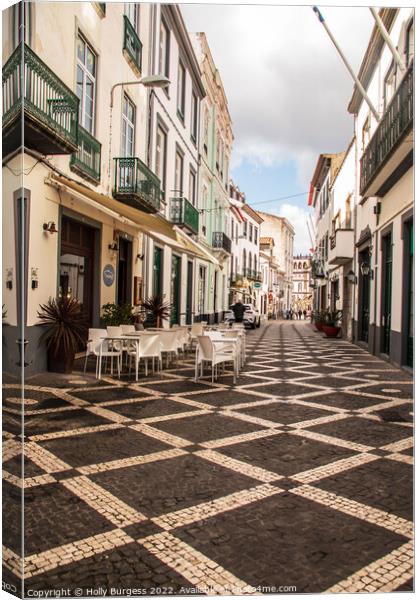 Vibrant Ponta Delgada: A Photographic Perspective Canvas Print by Holly Burgess