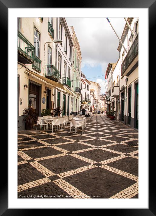 Vibrant Ponta Delgada: A Photographic Perspective Framed Mounted Print by Holly Burgess