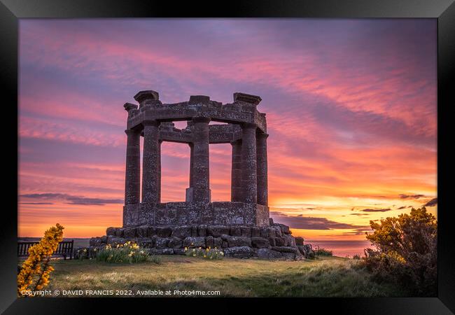 Golden Sunrise Over Stonehaven War Memorial Framed Print by DAVID FRANCIS