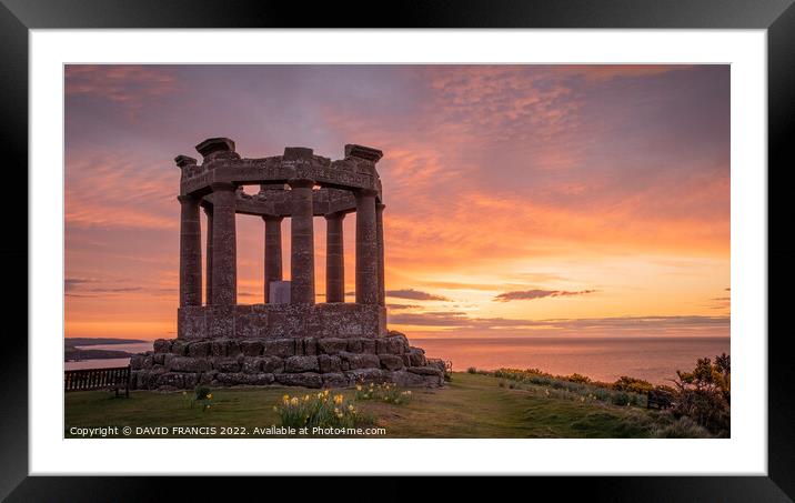 Golden Sunrise over Stonehaven War Memorial Framed Mounted Print by DAVID FRANCIS