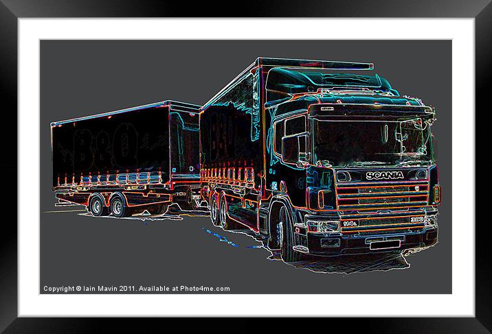 Neon Scania Framed Mounted Print by Iain Mavin