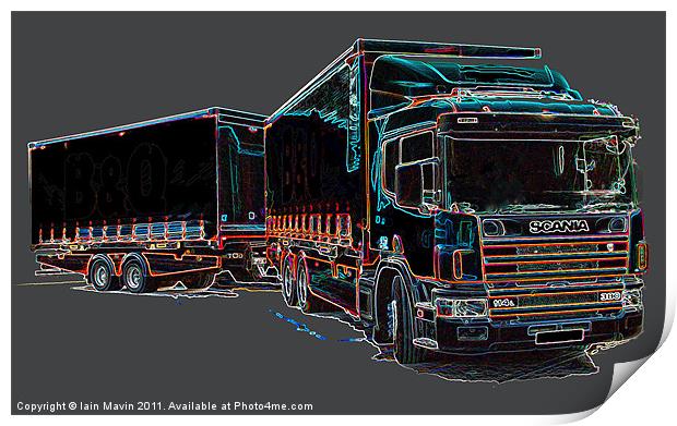 Neon Scania Print by Iain Mavin