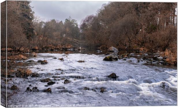 The Water of Deugh flowing through Dundeugh in Winter Canvas Print by SnapT Photography