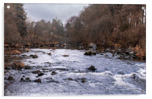 The Water of Deugh flowing through Dundeugh in Winter Acrylic by SnapT Photography