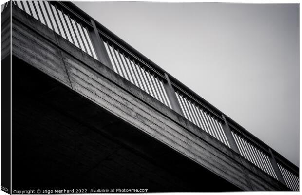 Bridge security railing in black and white Canvas Print by Ingo Menhard