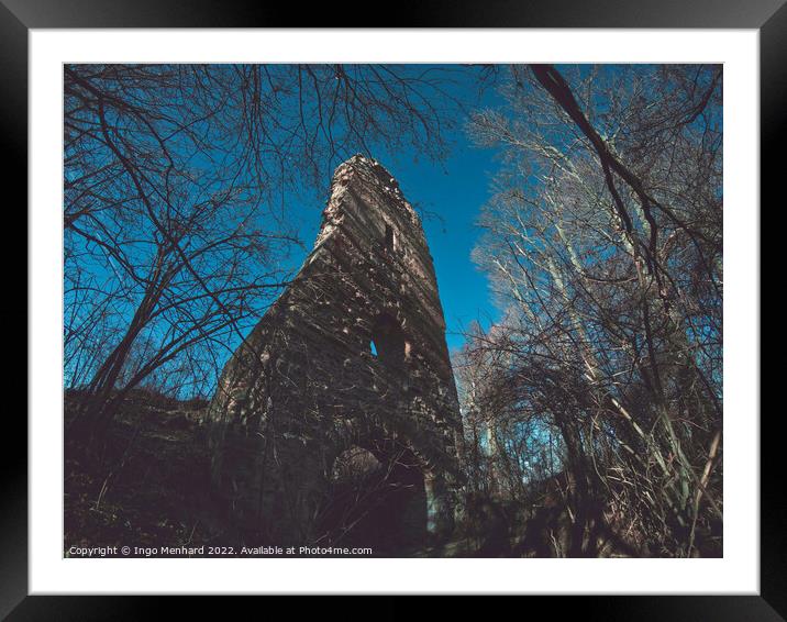 Old ruin in the forest Framed Mounted Print by Ingo Menhard