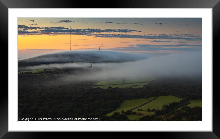 Mist on Bodmin Moor at Caradon Hill from Sharp Tor Framed Mounted Print by Jim Peters