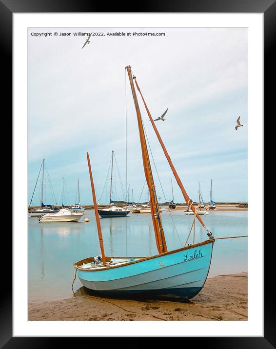 Little Blue Sailboat Framed Mounted Print by Jason Williams