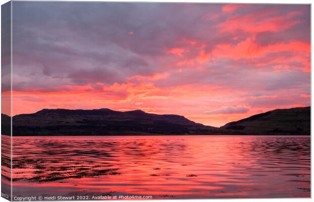 Loch Scridain Sunset Canvas Print by Heidi Stewart