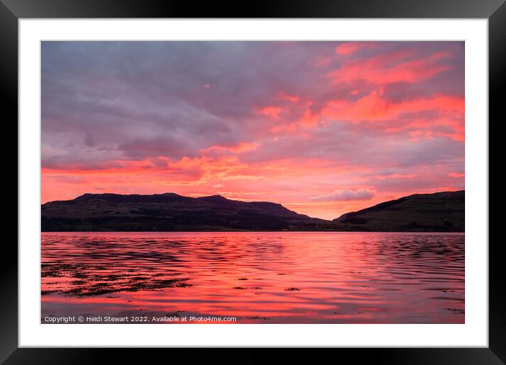 Loch Scridain Sunset Framed Mounted Print by Heidi Stewart