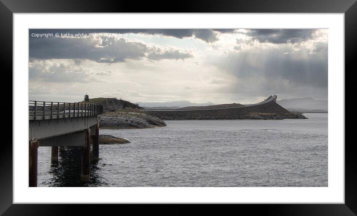 The Storseisundet Bridge Norway Framed Mounted Print by kathy white