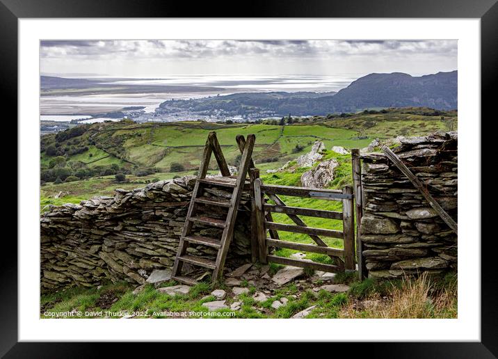 Path to Porthmadog and the sea. Framed Mounted Print by David Thurlow