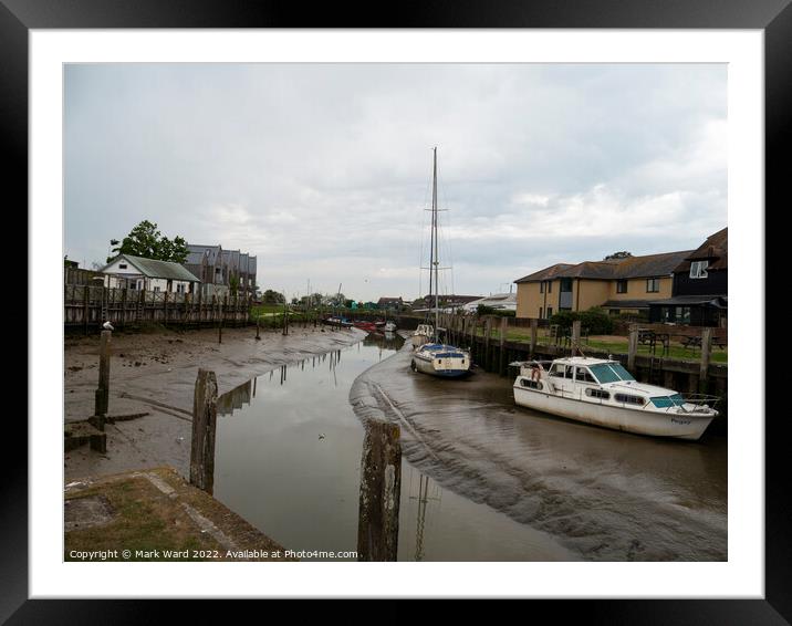 Rye Harbour in East Sussex at low tide. Framed Mounted Print by Mark Ward