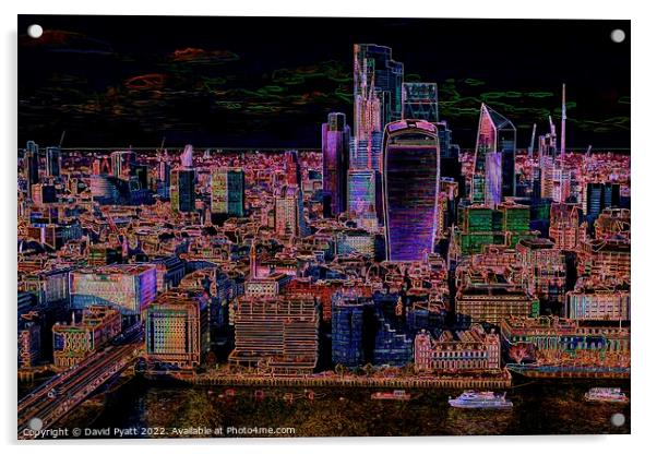 London City Glow Acrylic by David Pyatt