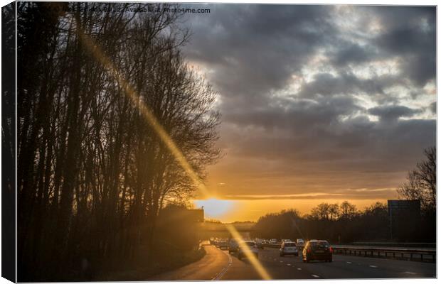 Driving into the Sun Canvas Print by Nick Jenkins