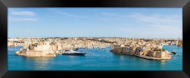 Three cities and Grand harbour panorama Framed Print by Jason Wells