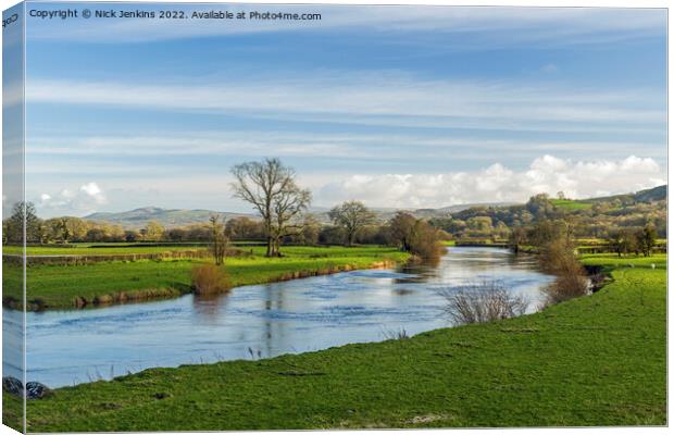The River Towy Passing through Carmarthenshire County Canvas Print by Nick Jenkins