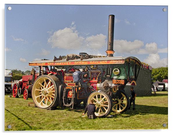 Showman's Steam Traction Engine Acrylic by Trevor Kersley RIP