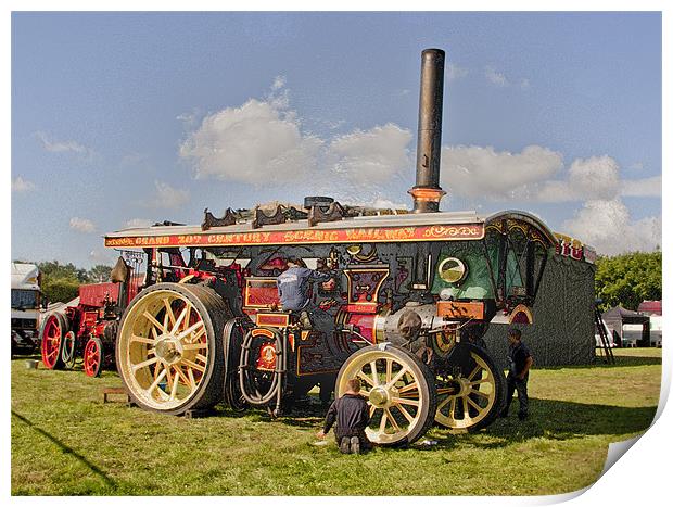 Showman's Steam Traction Engine Print by Trevor Kersley RIP