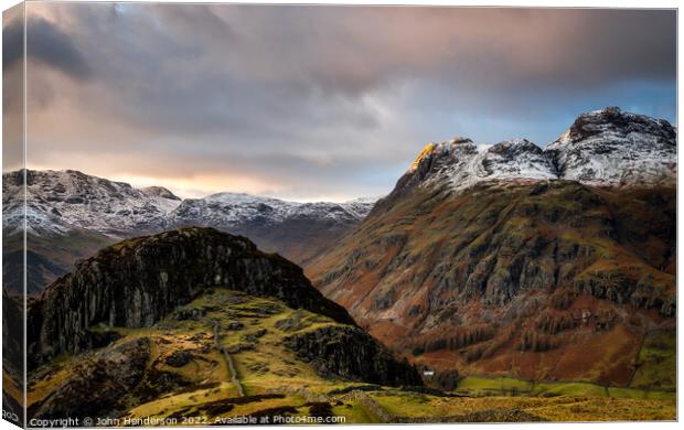 Majestic Langdale Pikes Canvas Print by John Henderson