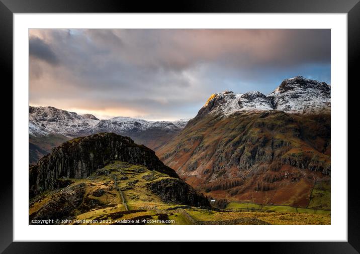 Majestic Langdale Pikes Framed Mounted Print by John Henderson