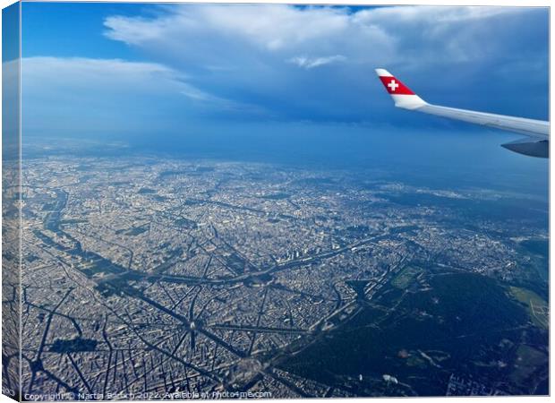 Flying over Paris Canvas Print by Martin Baroch
