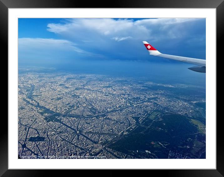 Flying over Paris Framed Mounted Print by Martin Baroch
